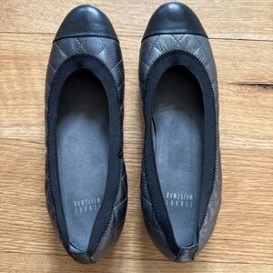 Stuart Weitzman Black and Gray Quilted Flats